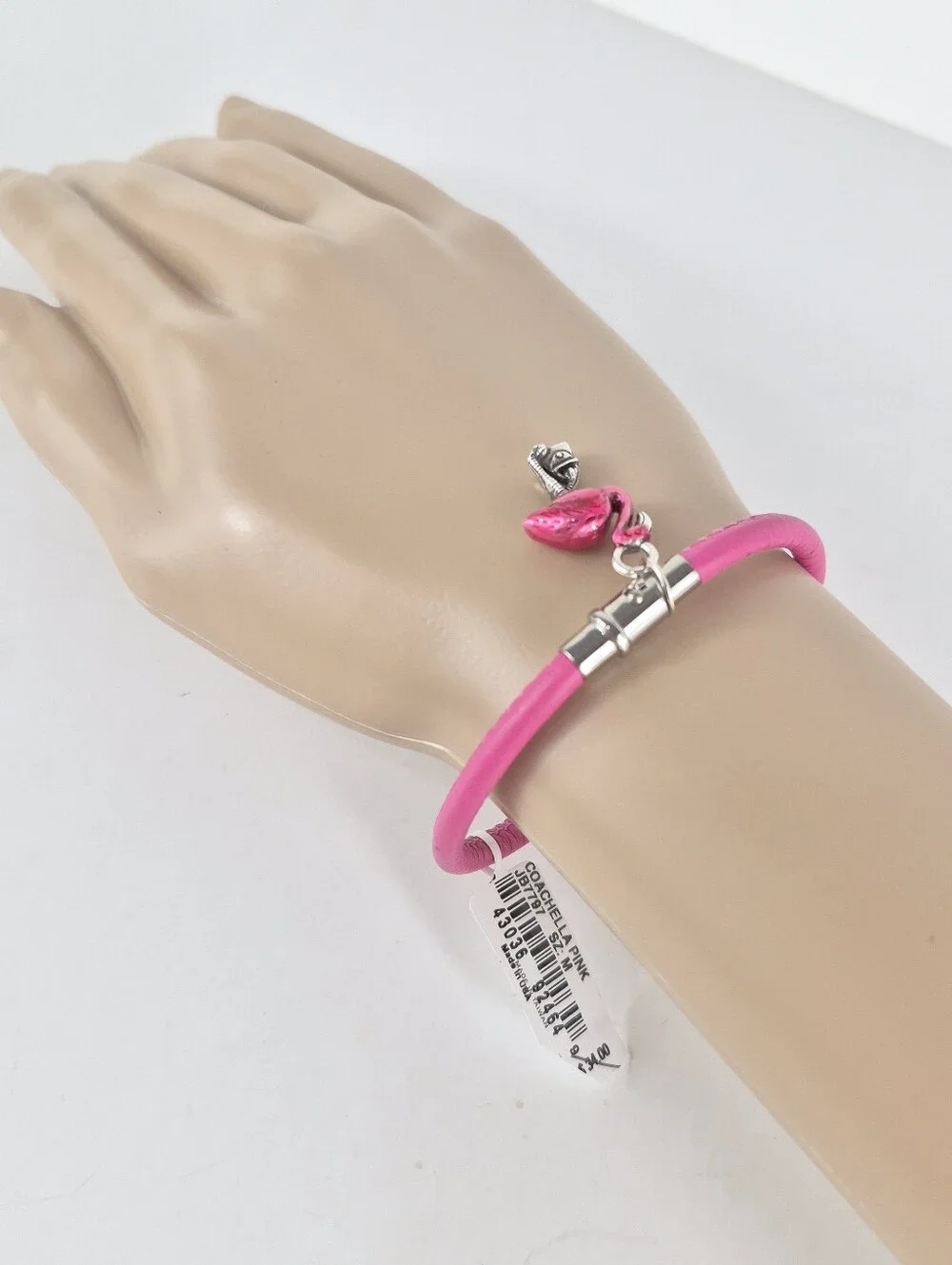 Brighton Coachella Pink Flamingo Charm Leather Bracelet NWT - Picture 7 of 7